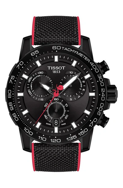 Tissot Supersport Giro Chronograph Interchangeable Strap Watch, 45.5mm In Black