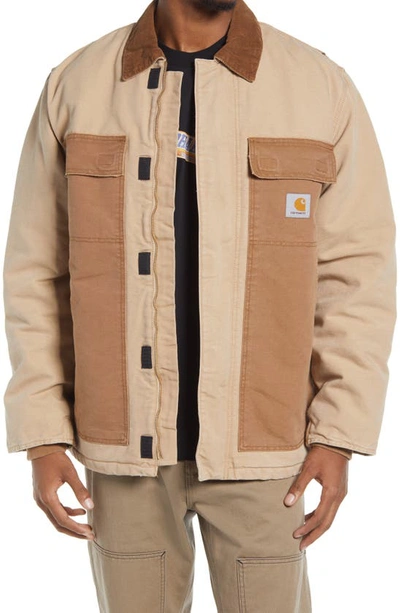 Carhartt Carharrt Work In Progress Arctic Colourblock Coat In Hamilton Brown/dusty H B Agedc