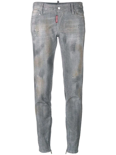 Dsquared2 Skinny Studded Jeans In Grey