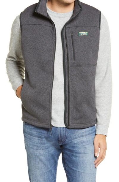 L.l.bean Sweater Fleece Vest In Charcoal Gray Heather