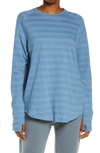 Zella Relaxed Long Sleeve T-shirt In Blue Coronet Stripe