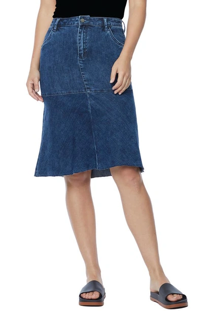 Wash Lab Denim Trumpet Skirt In River Blue