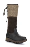 Bos. & Co. Goose Primaloft® Waterproof Boiled Wool Mid Calf Boot In Dark Brown/ Coffee Saddle