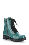 Bos. & Co. Paulie Waterproof Lace-up Bootie In Lake Green Patent
