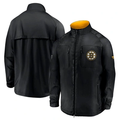 Fanatics Branded Men's Black Boston Bruins Authentic Pro Locker Room Rink Raglan Full-zip Jacket