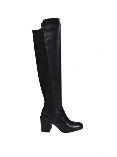 Stuart Weitzman Woman Halftime Leather Over-the-knee Boots Black