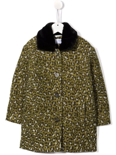 Paade Mode Teen Leopard-print Coat In Green