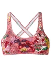 Amir Slama Embroidered Bikini Top In Pink