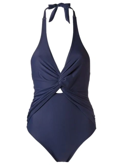 Amir Slama Panelled Swimsuit In Blue