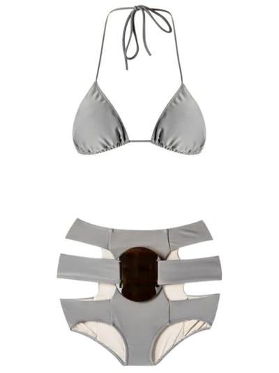 Adriana Degreas Triangle Bikini Set In Grey