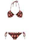 Amir Slama Printed Triangle Bikini Set In Black