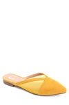 Journee Collection Women's Reeo Mesh Pointed Toe Slip On Mules In Yellow