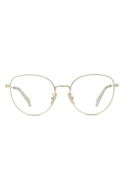 Celine 53mm Round Optical Glasses In Shiny Rose Gold
