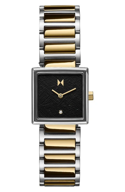 Mvmt Frost Winter Gold Two-tone Stainless Steel Bracelet Watch In Black