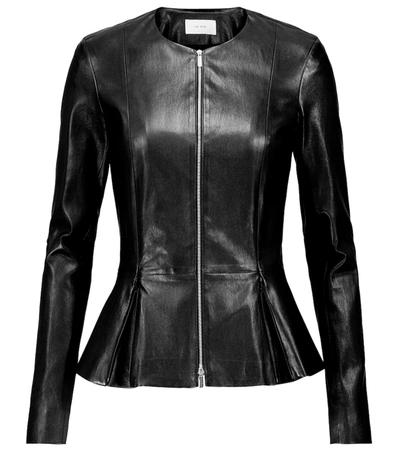 The Row Anasta Leather Zip-front Jacket In Black