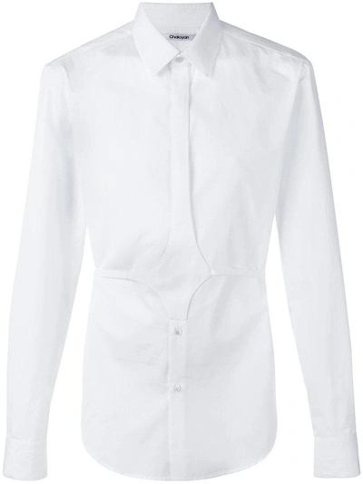 Chalayan Button Belt Shirt In White