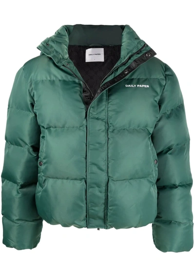 Daily Paper Epuffa Hooded Puffer Jacket In Green