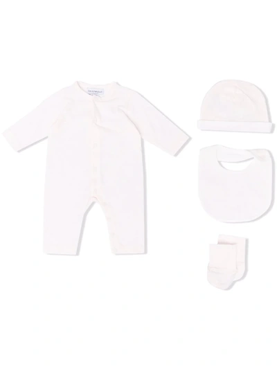 Emporio Armani Logo Print Babywear Set In Pink