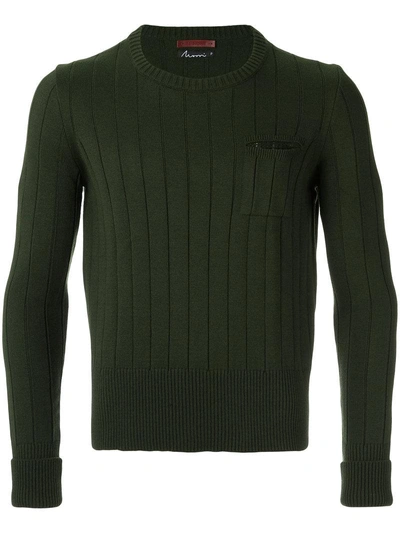 À La Garçonne Knitted Pullover In Green