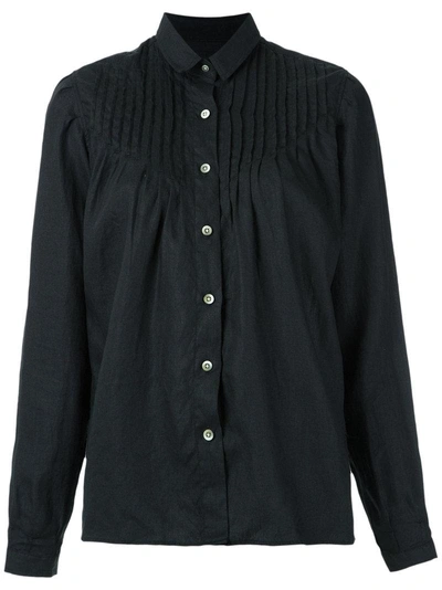 À La Garçonne Pleated Shirt In Black