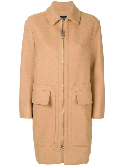 Cedric Charlier Cédric Charlier Zipped Cocoon Coat - Brown