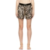 Tom Ford Velvet-trimmed Leopard-print Silk-blend Satin Shorts In Ecru/ Black
