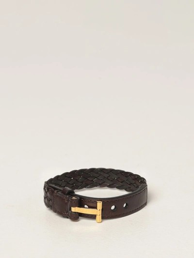 Tom Ford Bracelet With Tclasp In Dbg Dark Brown/gold