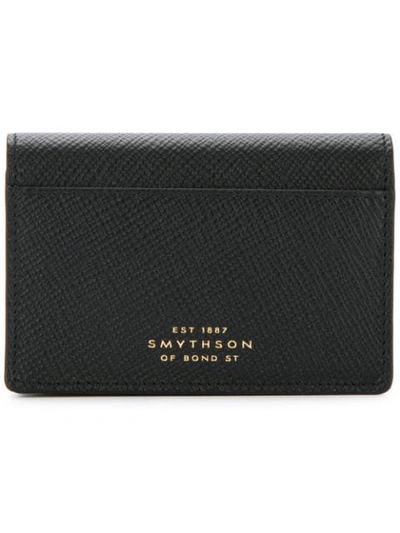 Smythson Snap Button Wallet In Black