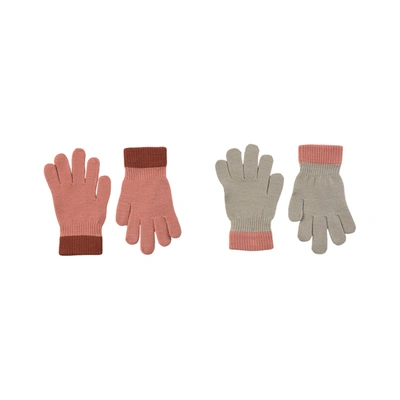 Molo Kids' 2-pack Maple Kello Gloves In Red