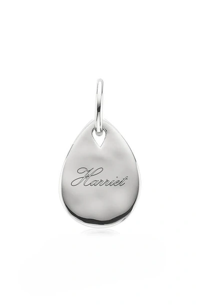 Monica Vinader Engravable Ziggy Petal Pendant Necklace In Silver