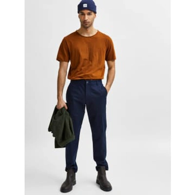 Selected Homme Nylon Pant In Slim Tapered Navy In Blue