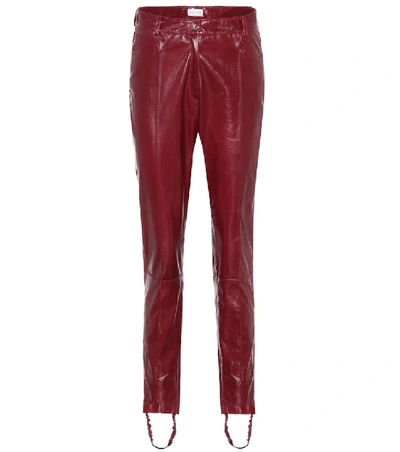 Magda Butrym Benson Leather Stirrup Trousers In Maroon