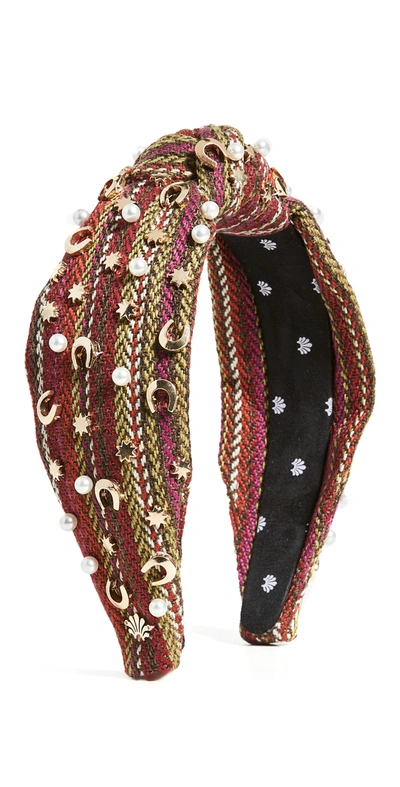 Lele Sadoughi Horseshoe Embellished Knotted Headband In Pink