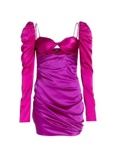 The Bar Silk Twist Dress In Fucshia Amethyst