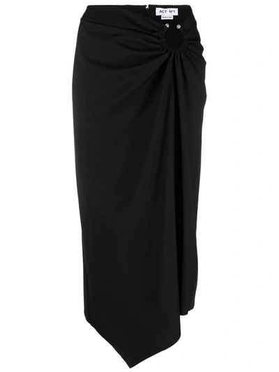 Act N°1 Draped Asymmetric Skirt In 黑色