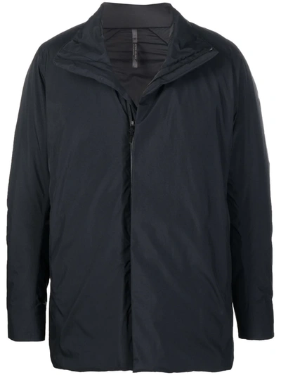 Veilance Funnel Neck Zip-up Jacket In Black