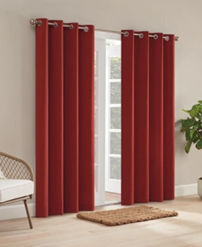 Waverly Sun N Shade Hampton Solid Indoor/outdoor Grommet Panel, 108" X 52" In Red