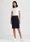 Lauren Petite Denim Skirt In Rinse Wash