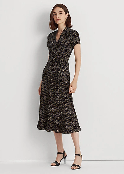 ワンピース Lauren Ralph Lauren Midi Dress Lauren Ralph Lauren Jersey Knit One Shoulder Neck Sleeveless