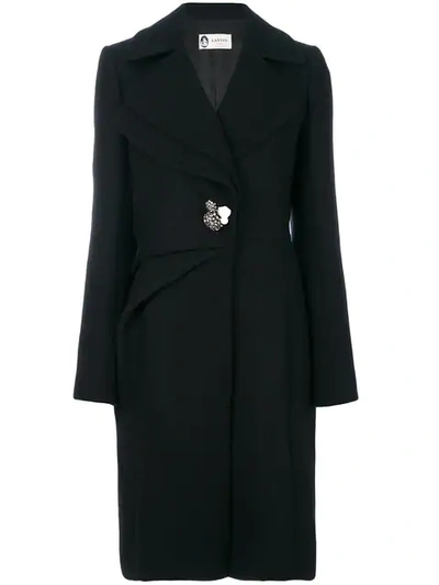 Lanvin Embellished Button Coat In Noir