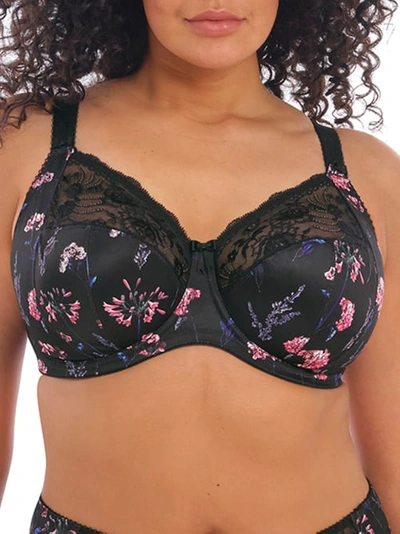 Elomi Full Figure Morgan Banded Underwire Stretch Lace Bra El4110, Online Only In Moonlit Meadow