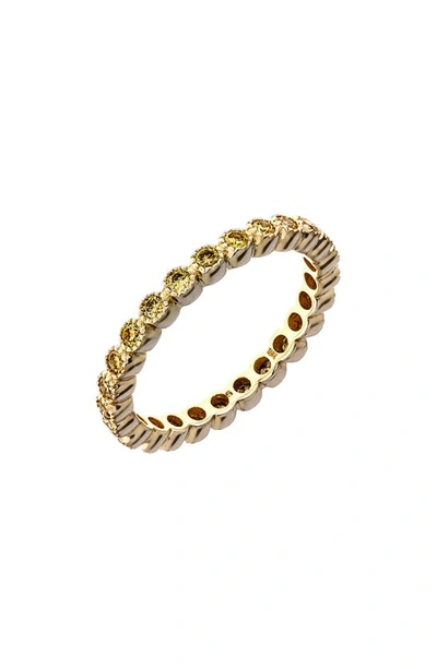 Sethi Couture Yellow Diamond Bezel Band Ring In Yellow Gold