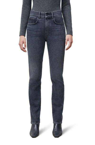 Lafayette 148 Reeve High Waist Straight Ankle Jeans In Washed Slate