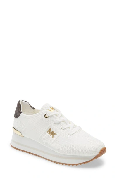 Michael Michael Kors Monique Knit Sneaker In Optic White