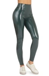 Spanxr Spanx(r) Faux Patent Leather Leggings In Deep Green