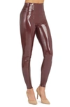 Spanxr Spanx(r) Faux Patent Leather Leggings In Hickory Rouge