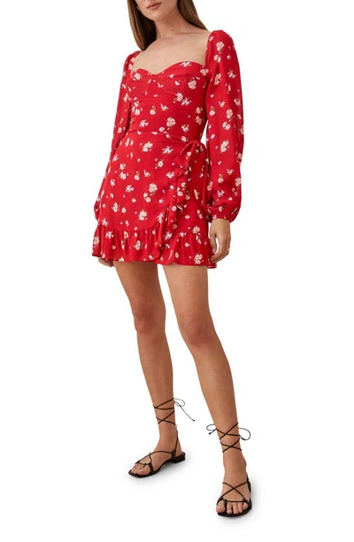 Reformation Cammi Long Sleeve Minidress In Cassia | ModeSens