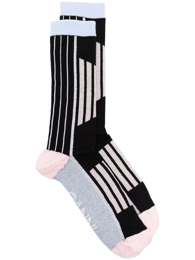 Ganni Sporty Knitted Socks In Pink Nectar