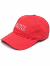 Ganni Software Heavy Cotton Cap High Risk Red One Size
