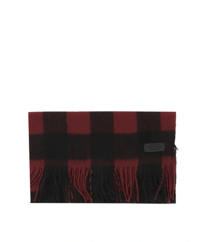 Dsquared2 Red Wool Scarf In Multicolor